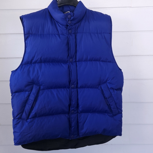 Vintage J.Crew Royal Blue Goose Down Puffer Y2K Preppy - Picture 1 of 8